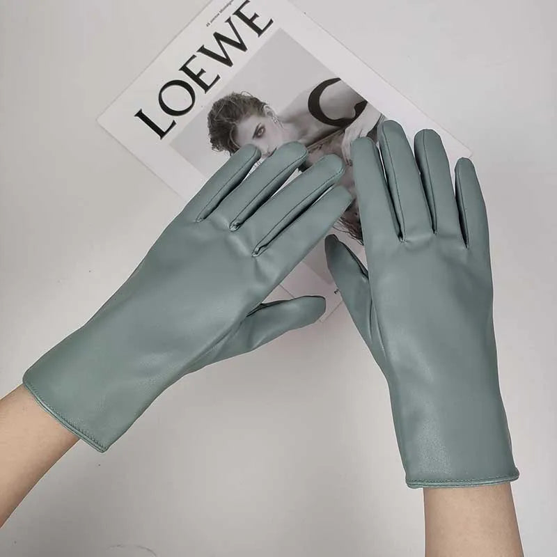Gants doublés en similicuir