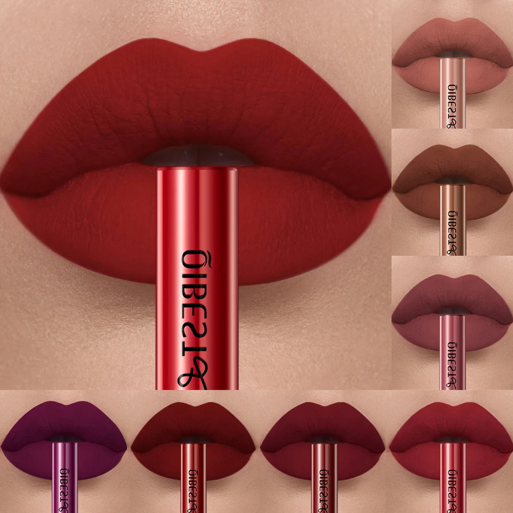 Rouge à Lèvres Liquide Mat Longue Tenue – Velours, Waterproof, 24 Teintes | QiBest