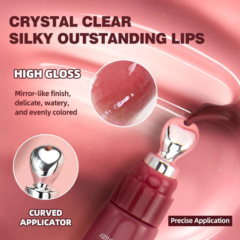 Gloss Miroir Longue Tenue – Texture Légère, Hydratant & Waterproof, Éclat Naturel | 4 Teintes