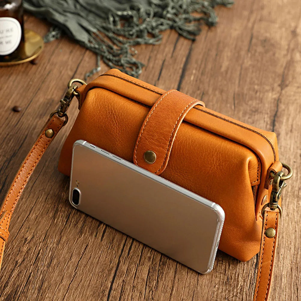 Sac à bandoulière en cuir décontracté - Style rétro vintage pour femme