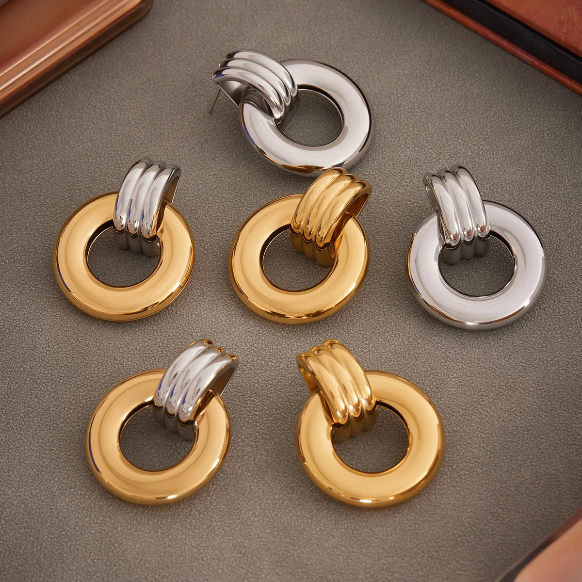 316 Stainless Steel Drop Earrings – PVD Gold Plated, Trendy Style, Women's Jewelry