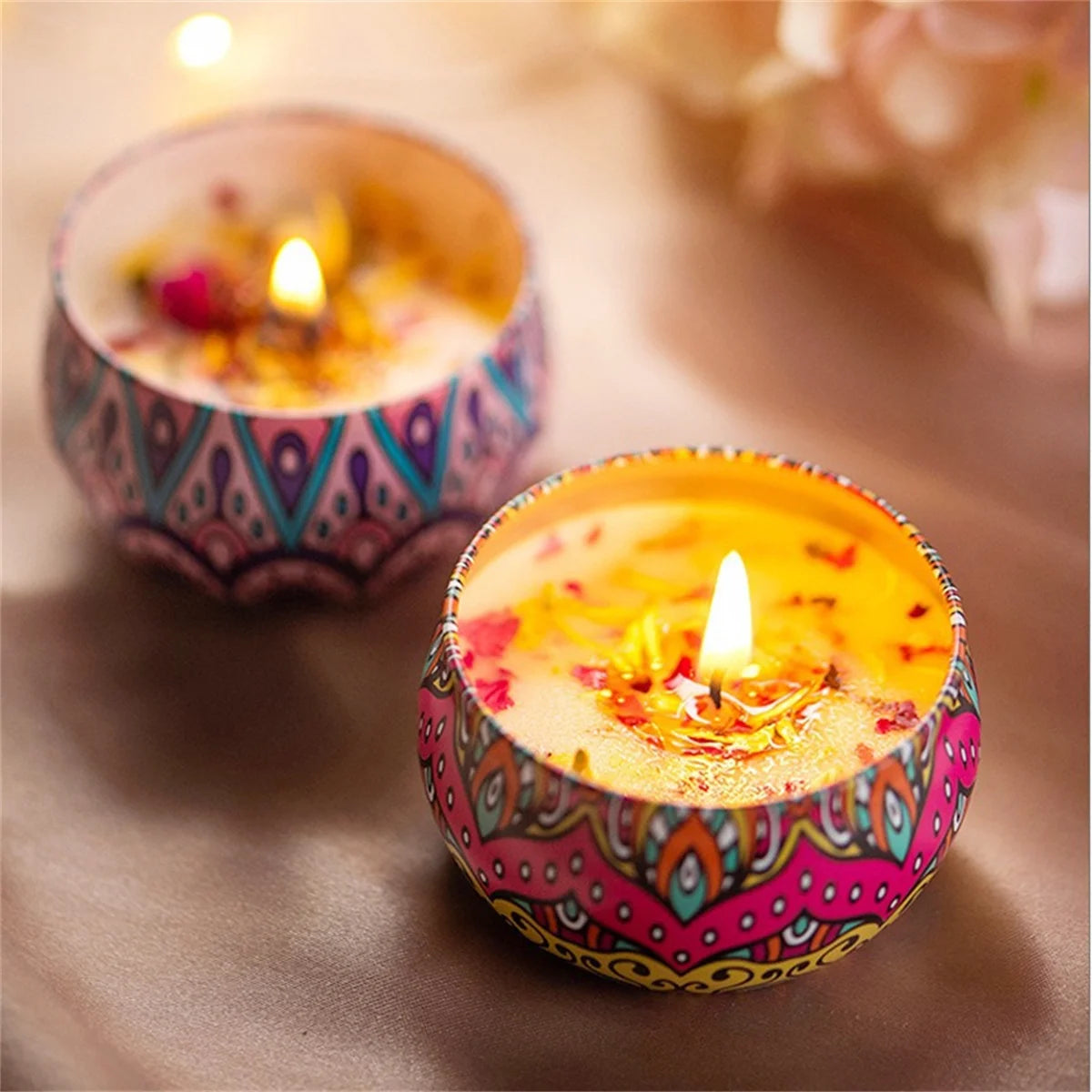 Dried Flower Aromatherapy Candle – Smokeless, Lightly Scented, Sleep Aid