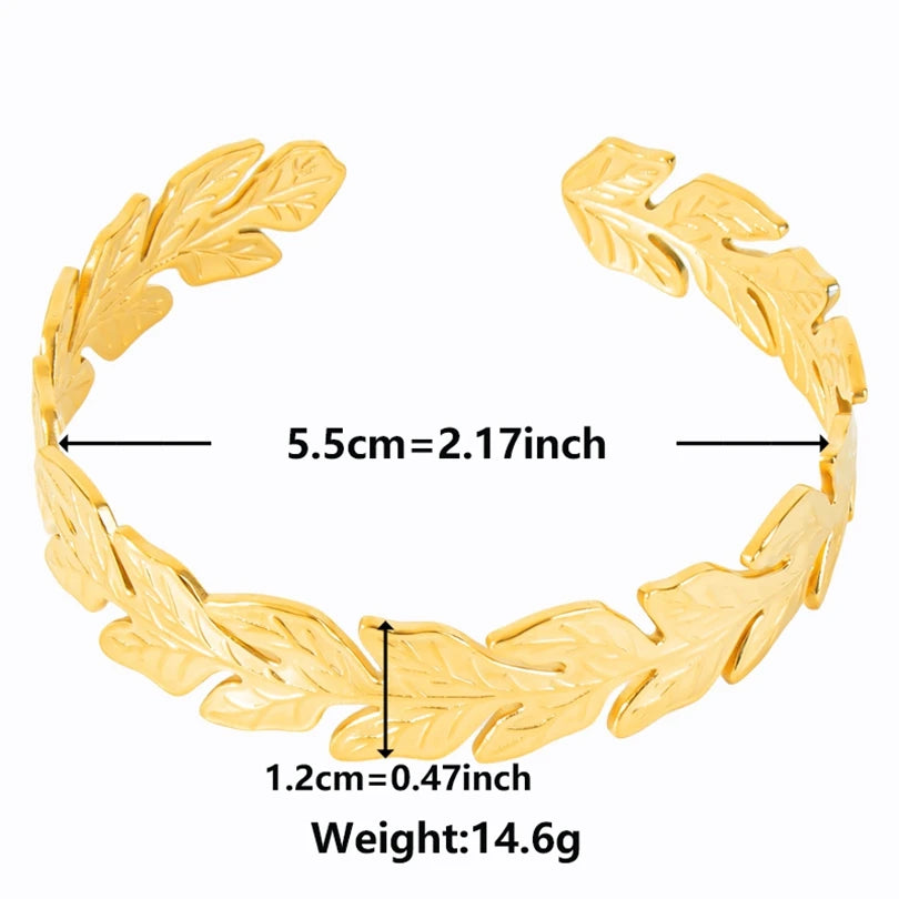 Textured Pattern Bracelet – Flower, Heart or Snake, Gold Stainless Steel, For Women