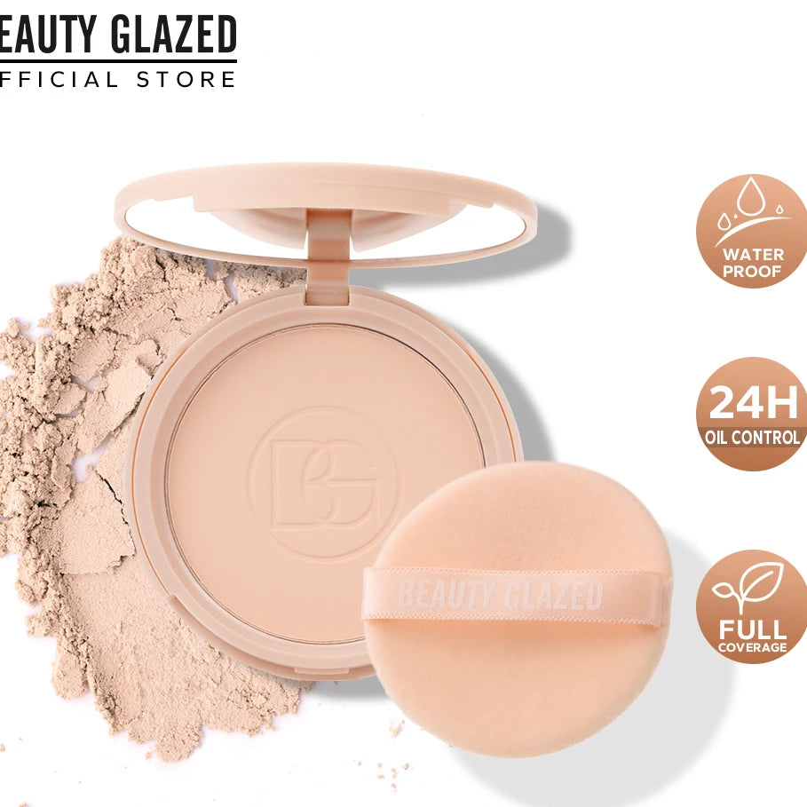 Poudre Compacte Matifiante avec Miroir – Contrôle du Sébum, Longue Tenue, Fini Naturel | 4 Teintes