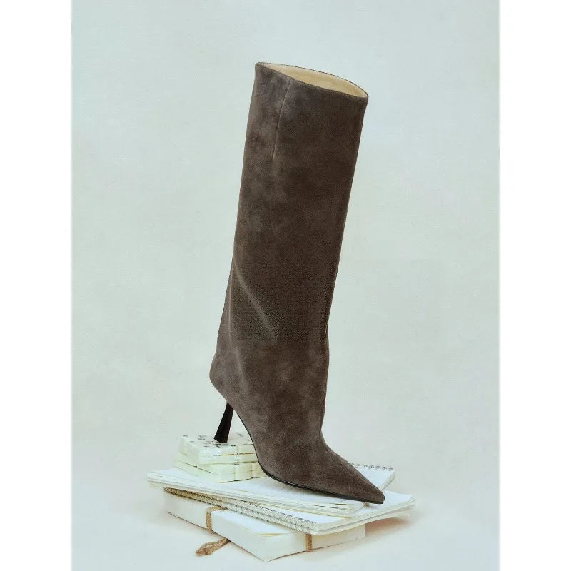Bottes Hautes à Bout Pointu et Talon Fin