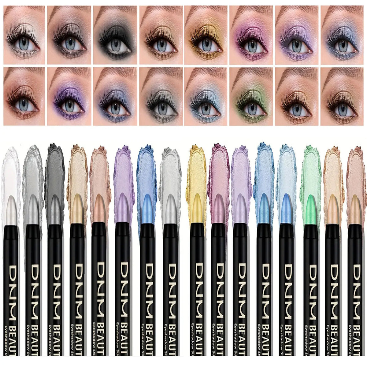 Eyeliner Perlé Waterproof 16 Couleurs — Longue Tenue & Anti-Bavure