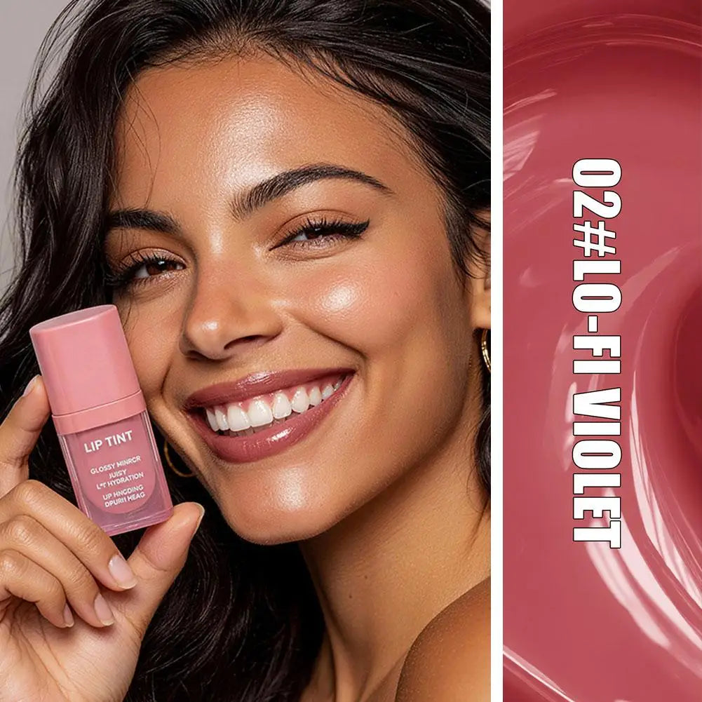 Long-Lasting Glossy Lip Stain – Matte Velvet Texture, Hydrating & Waterproof | 6 Shades