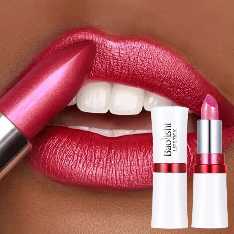 Long-Lasting Mirror Pearl Lipstick – Moisturizing, Waterproof, Flash Gloss Finish | 6 Shades