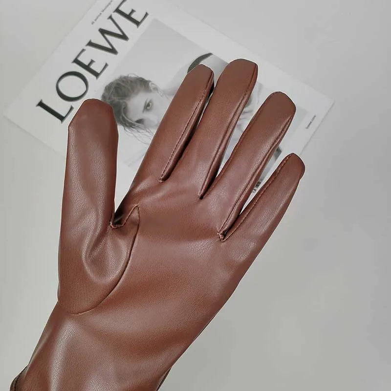 Gants doublés en similicuir