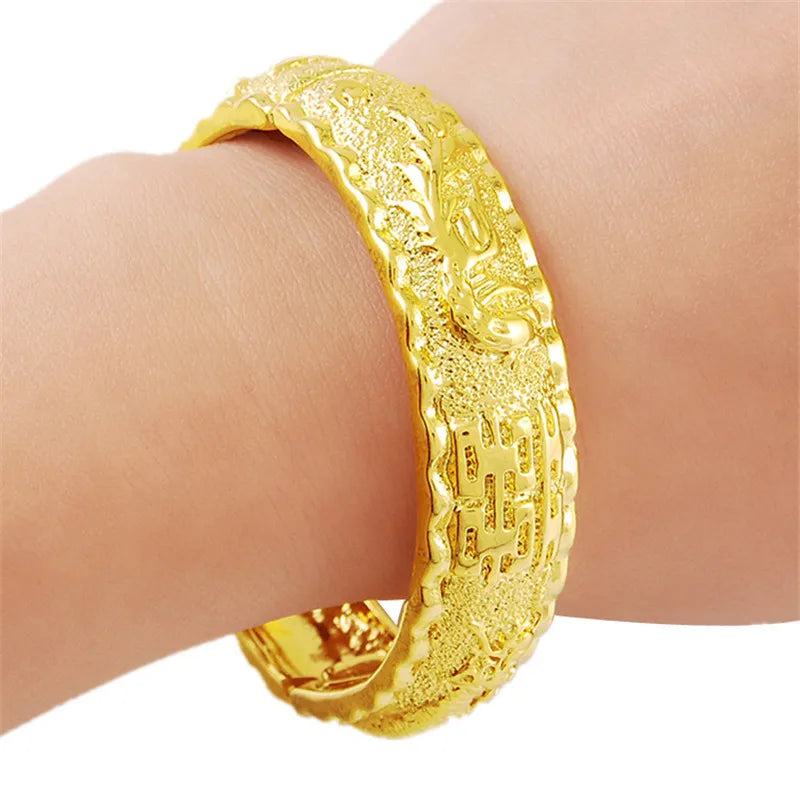 Gold Plated Bangle Bracelet – Classic Luxury Style, Wedding & Special Occasion Gift