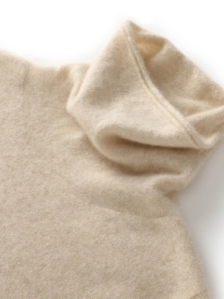 Pull Sans Manches à Col Roulé en Laine Mérinos