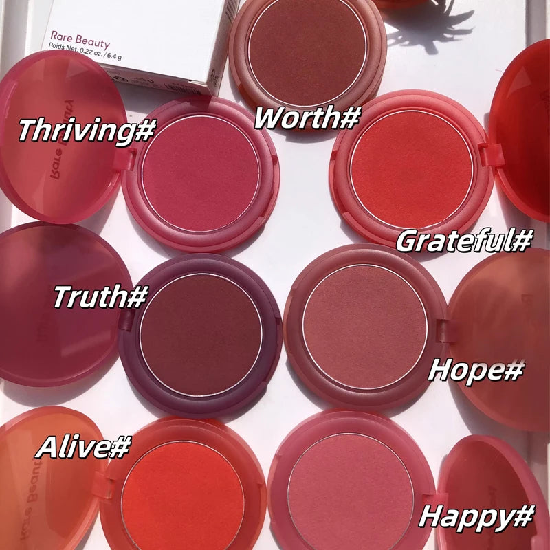 Blush Crème-Poudre Longue Tenue – Fini Mat Velouté, Waterproof, Résistant à la Transpiration, 7 Teintes