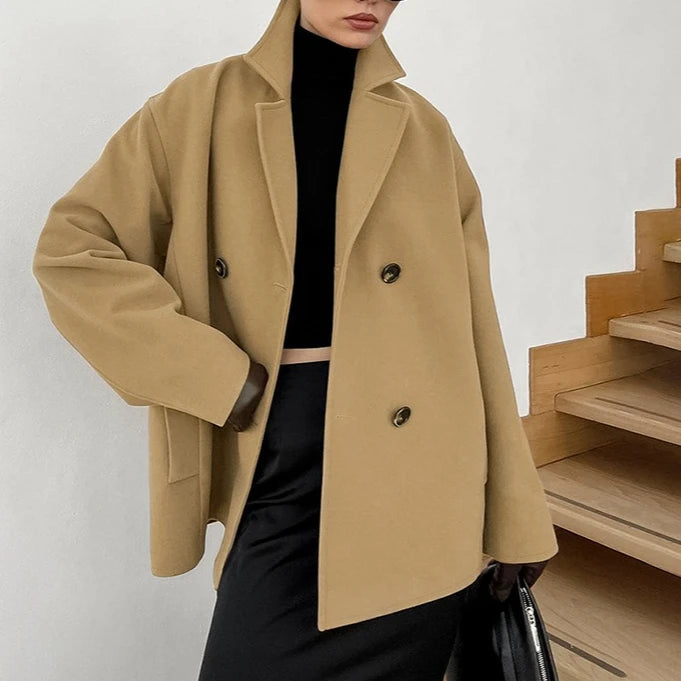 Double-Breasted Oversized Coat