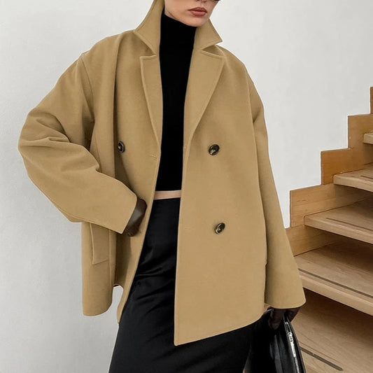 Double-Breasted Oversized Coat