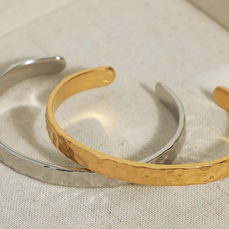 Classic Gold Cuff Bracelet – Gold-Plated Stainless Steel, for Women