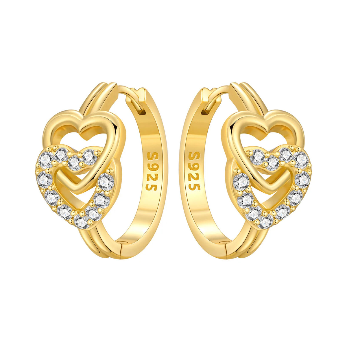 18K Gold Plated 925 Sterling Silver Hoop Earrings – Zircon, Multiple Styles