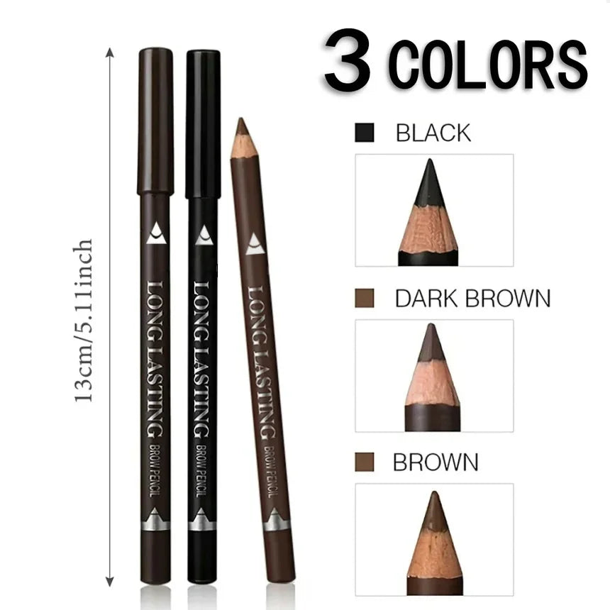 Waterproof Eyebrow Pencil — Pack of 6 or 12 Pieces, Long-Lasting Wear