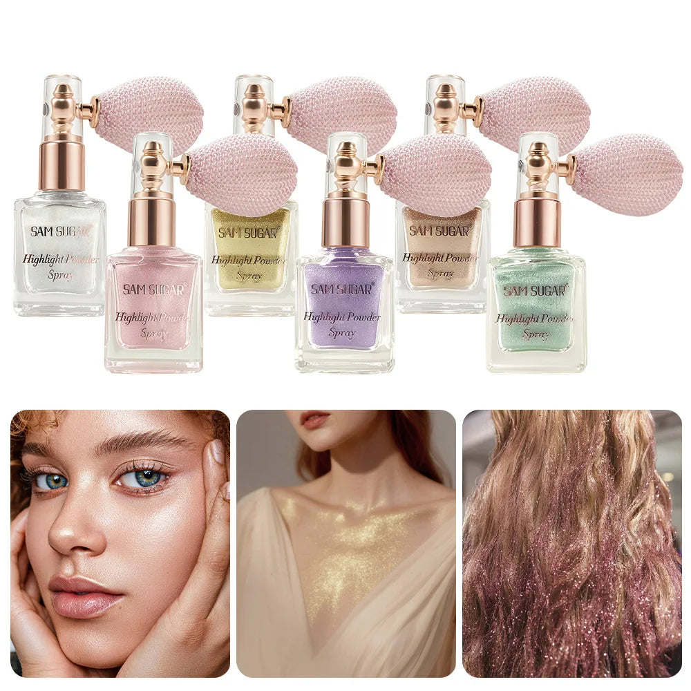 Face & Body Shimmer Spray – Ultra-Fine Illuminating Mist, Contour & Glow, Dewy Finish | 6 Shades