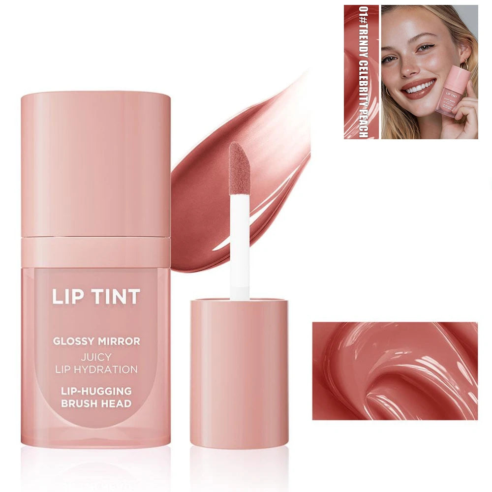 Long-Lasting Glossy Lip Stain – Matte Velvet Texture, Hydrating & Waterproof | 6 Shades