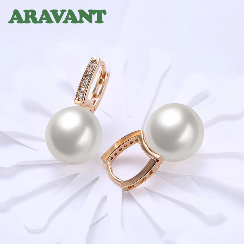 Freshwater Pearl Drop Earrings – 18K Gold-Plated 925 Sterling Silver, 12 mm