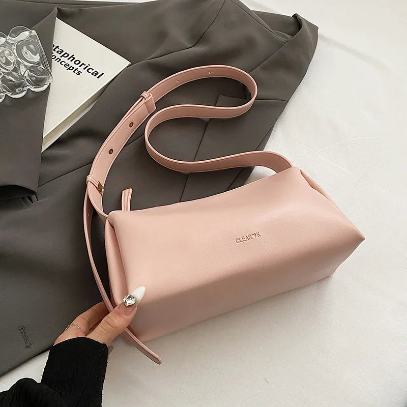 Sac à bandoulière luxe en cuir pu souple pour femme - Sac seau casual avec bretelles ajustables