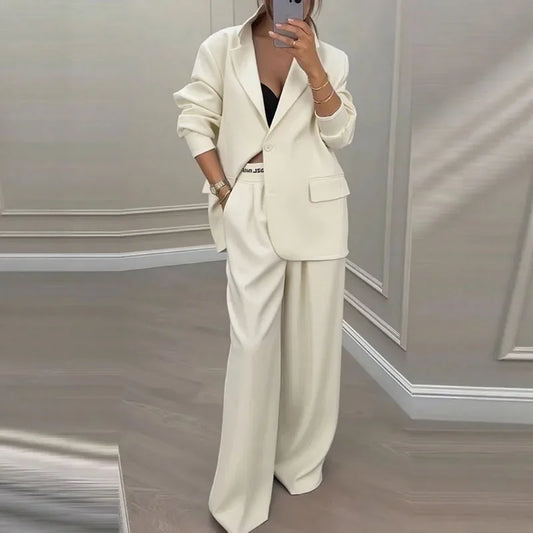 Ensemble Blazer et Pantalon Jambe Large