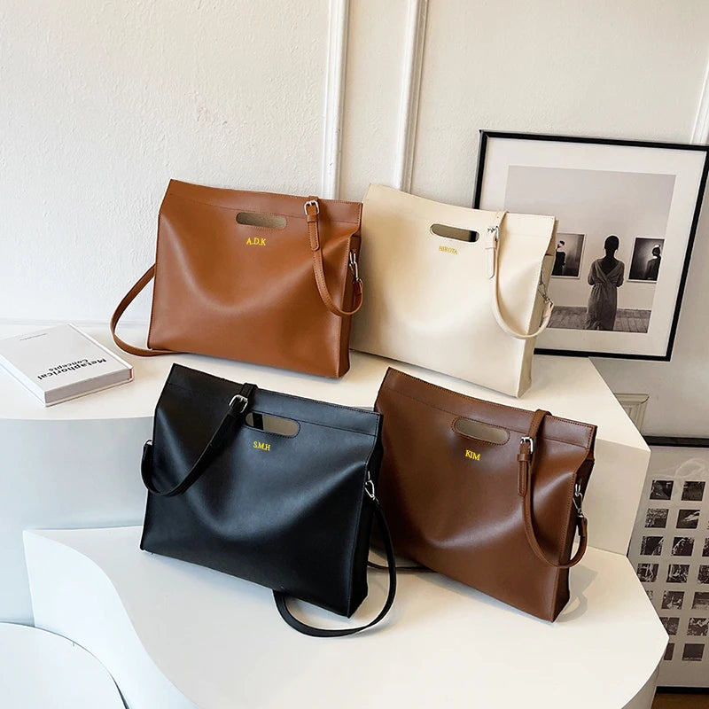 Luxury laptop bag for women - Customizable large-capacity briefcase