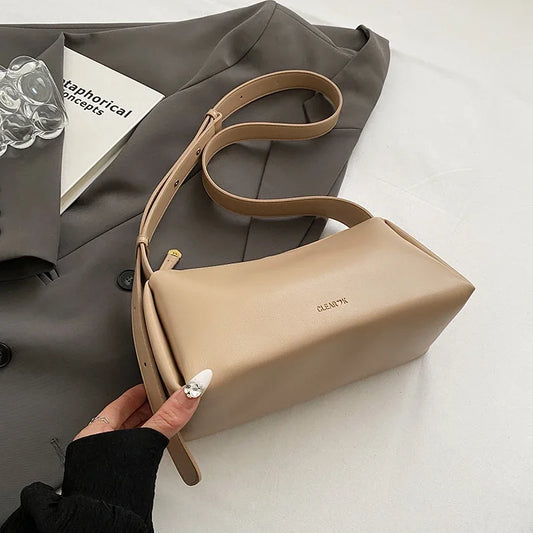 Sac à bandoulière luxe en cuir pu souple pour femme - Sac seau casual avec bretelles ajustables