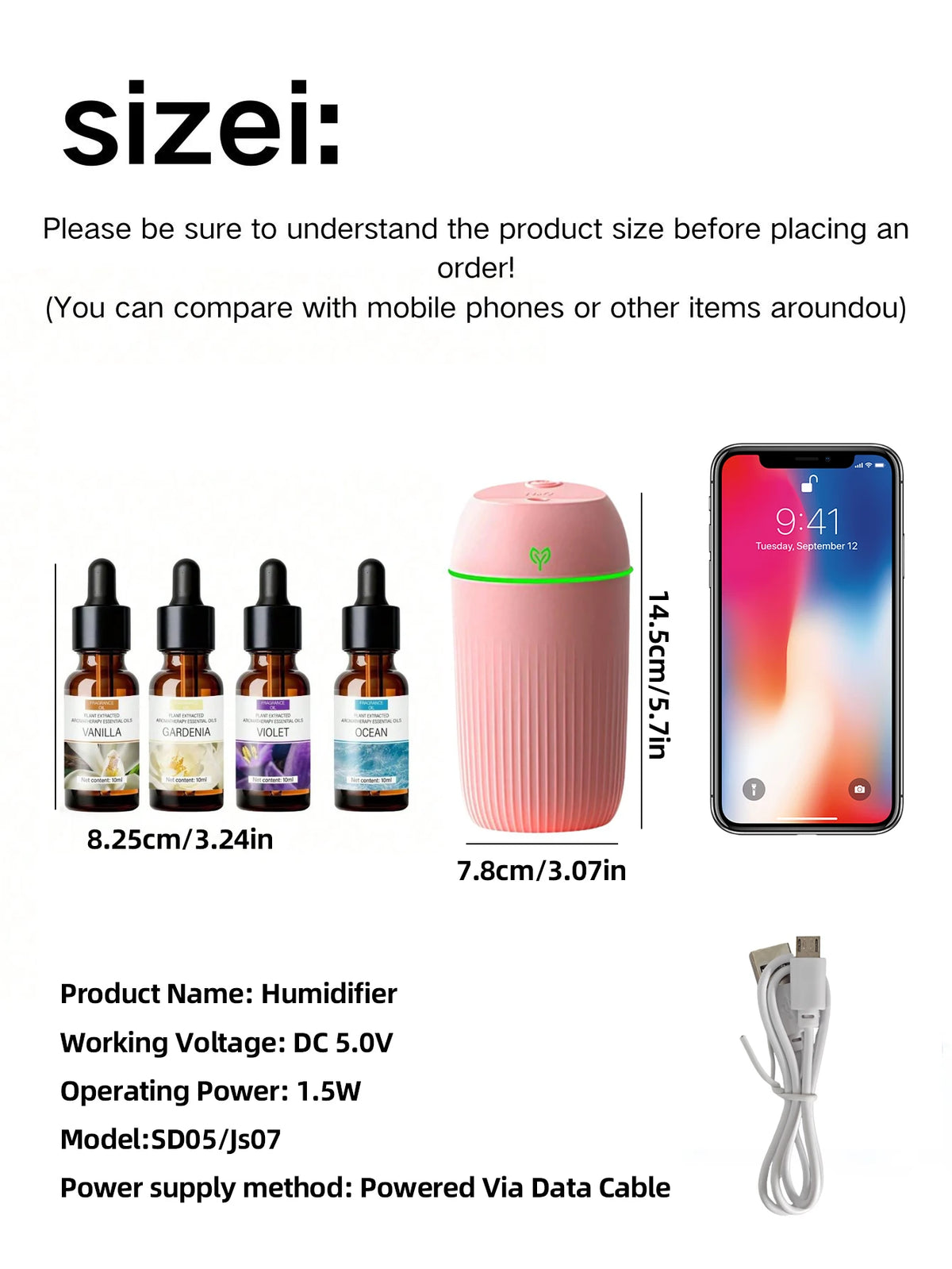 Mini Humidificateur Diffuseur USB 420 ml – Ultrasonique, Anion, Voiture & Maison
