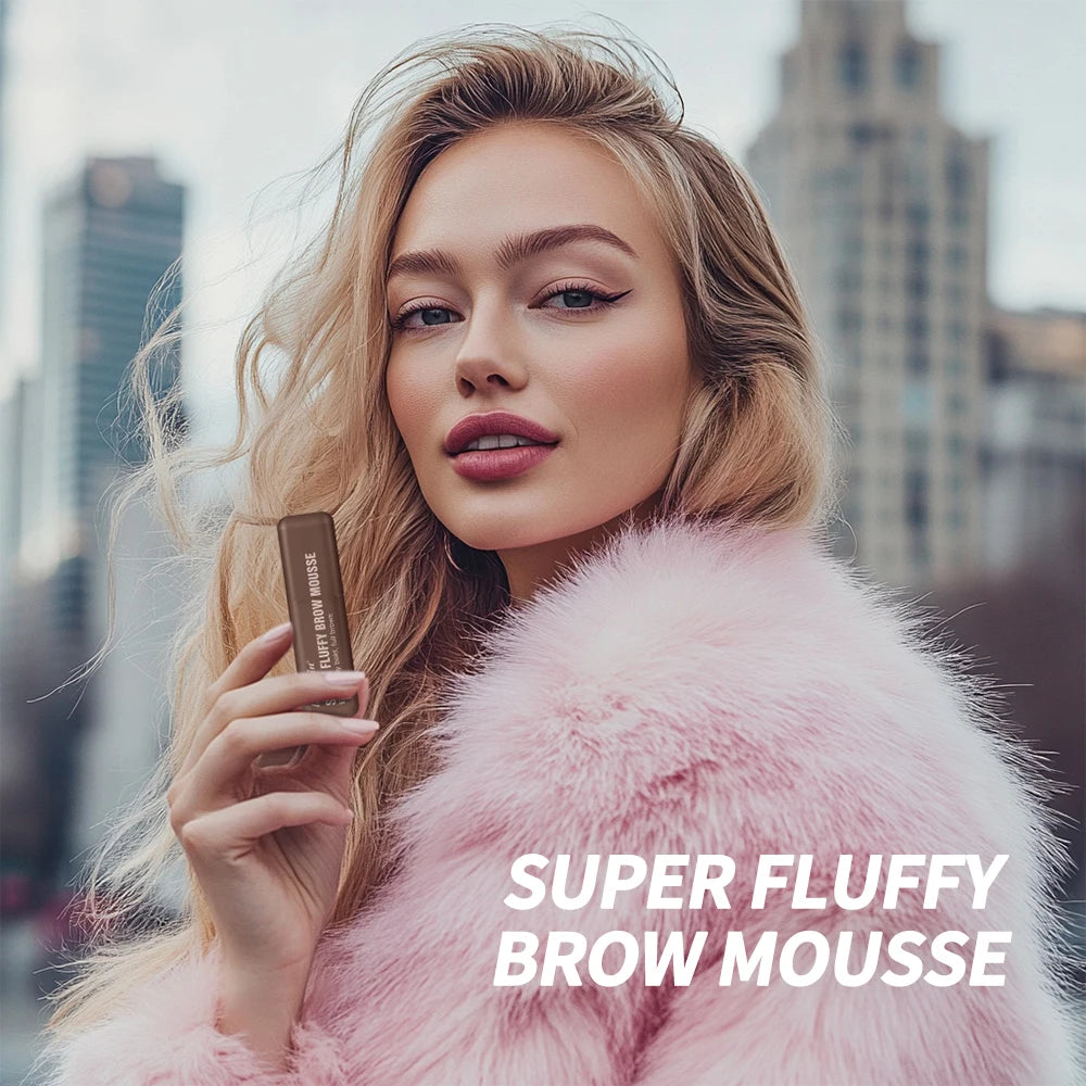 Mousse Sourcils Volumisante Longue Tenue — Waterproof, Effet Duveteux, 6 Teintes