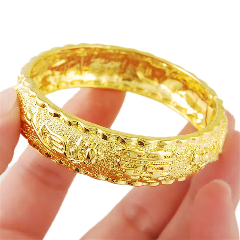 Gold Plated Bangle Bracelet – Classic Luxury Style, Wedding & Special Occasion Gift