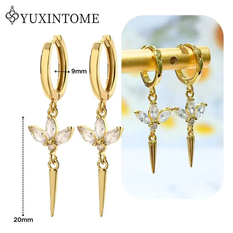 Boucles d'Oreilles Créoles Huggie Argent 925 – Zircon & Cristal, Goutte d'Eau, Certifiées GDTC, 73 Styles