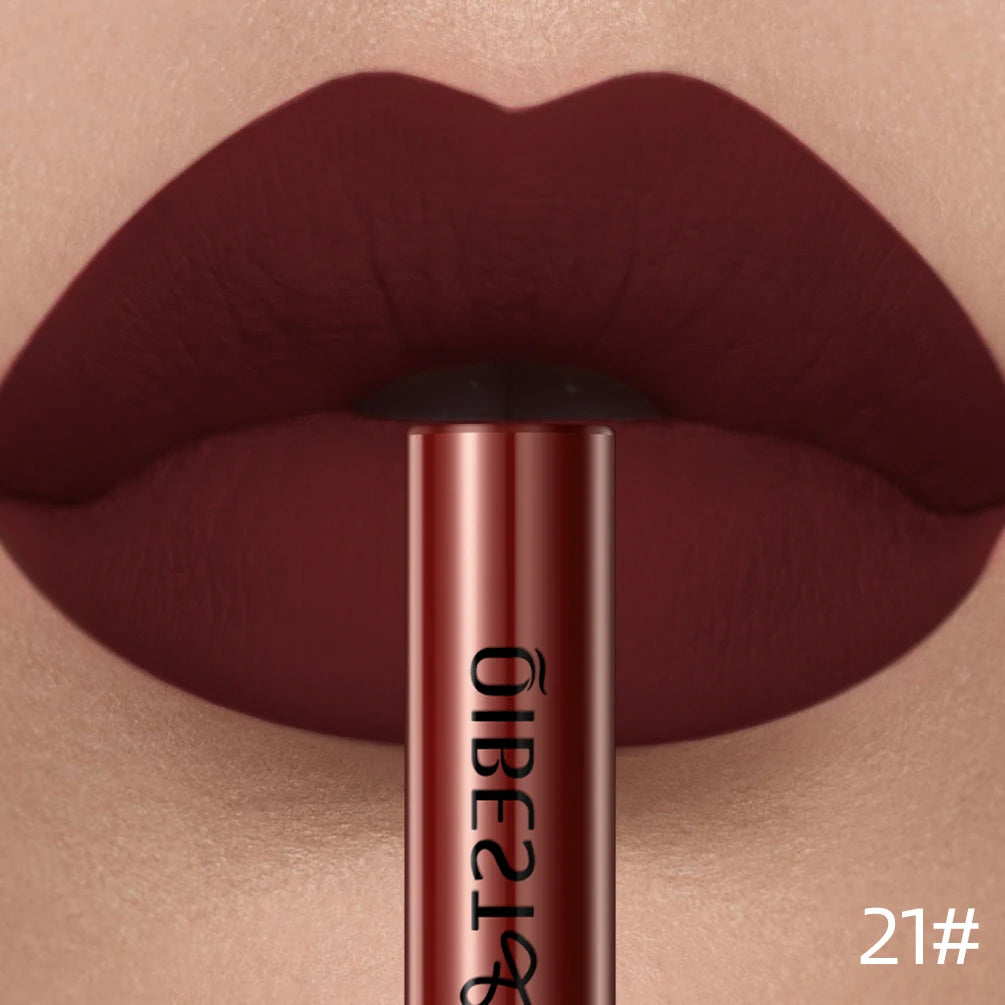 Rouge à Lèvres Liquide Mat Longue Tenue – Velours, Waterproof, 24 Teintes | QiBest