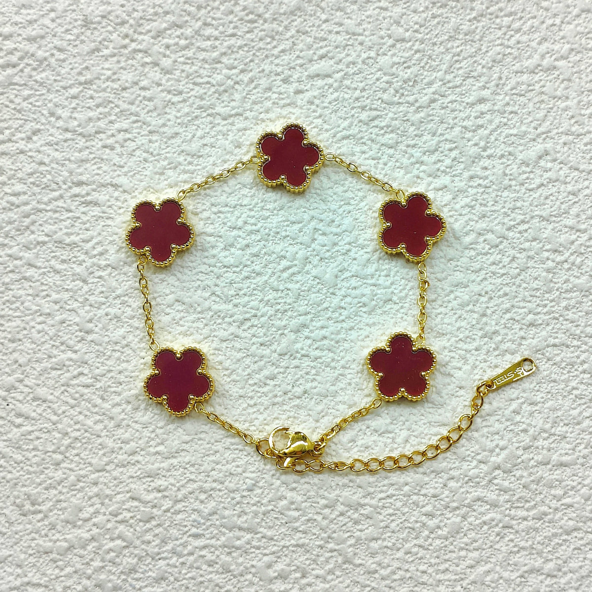 Bracelet Trèfle Porte-Bonheur – Acier Inoxydable Plaqué Or 18K, Ajustable, Multicolore, Pour Femme