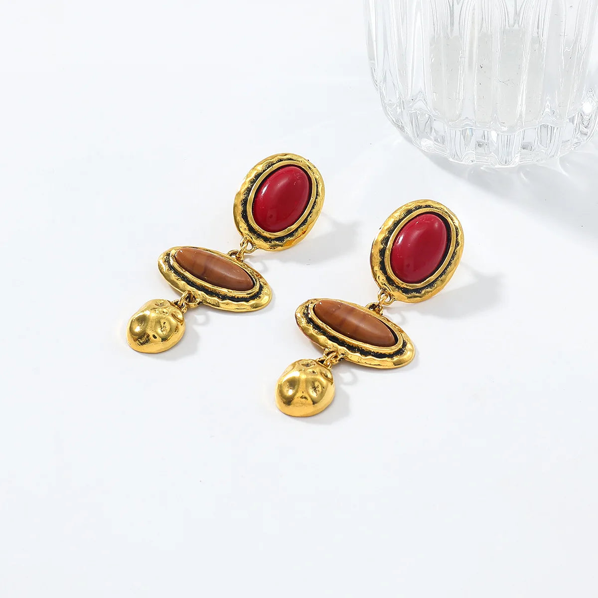 Boucles d'Oreilles Pendantes Bohémiennes – Résine & Alliage, Style Vacances Naturel