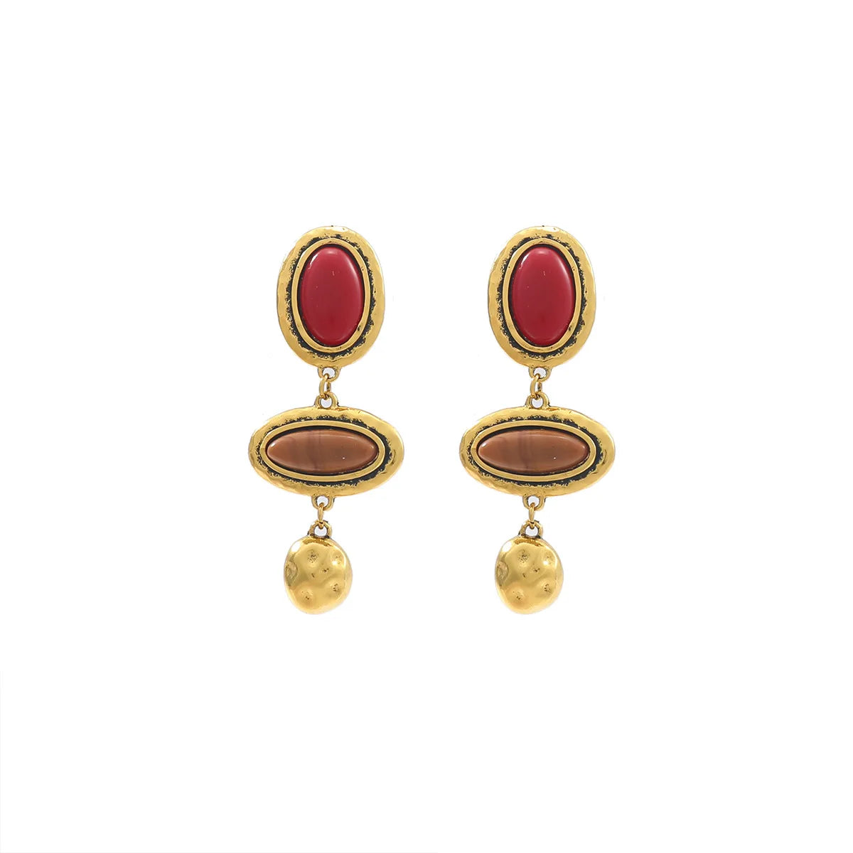 Boucles d'Oreilles Pendantes Bohémiennes – Résine & Alliage, Style Vacances Naturel
