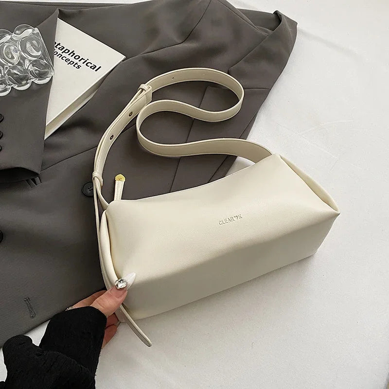 Sac à bandoulière luxe en cuir pu souple pour femme - Sac seau casual avec bretelles ajustables