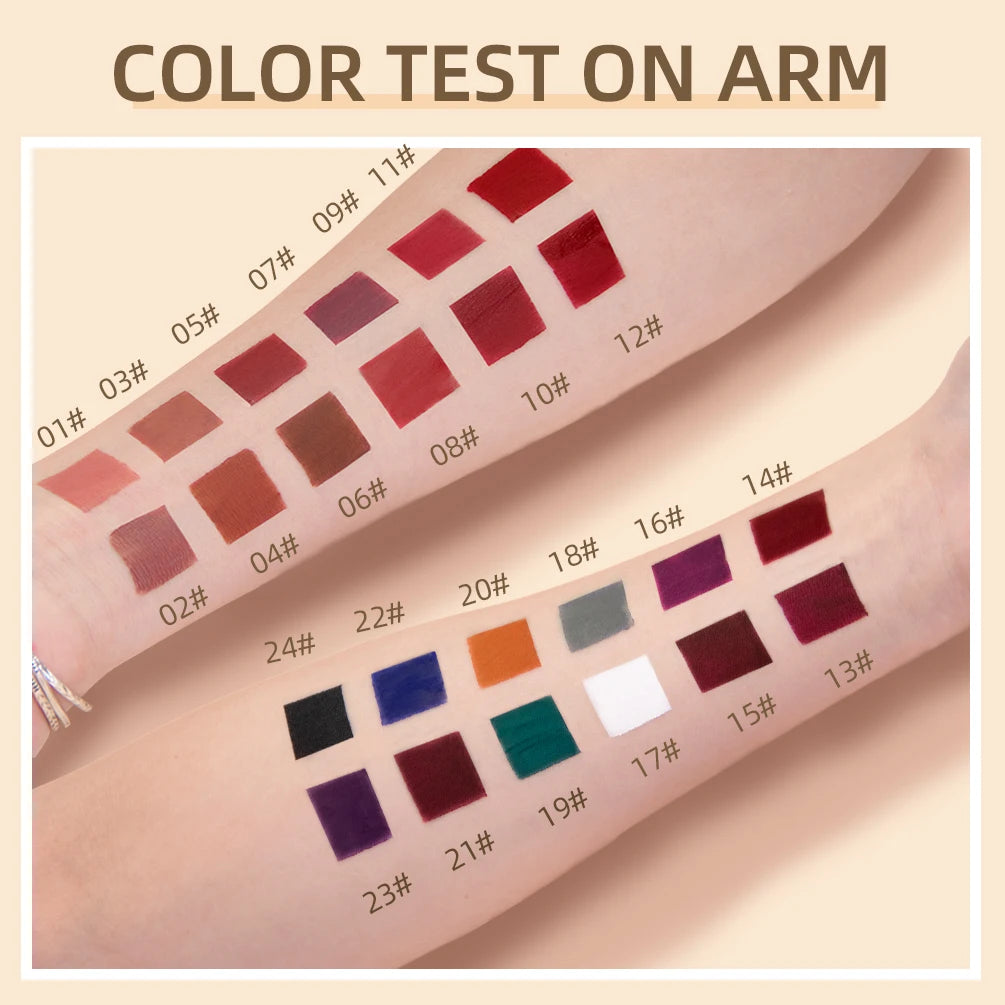 Rouge à Lèvres Liquide Mat Longue Tenue – Velours, Waterproof, 24 Teintes | QiBest