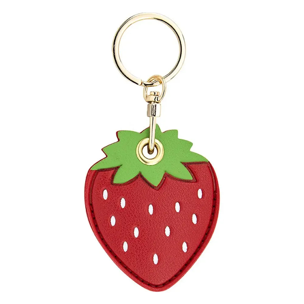 Porte-Clés Femme en Cuir PU – Pendentif Fruits Tendance, Breloque de Sac et Voiture