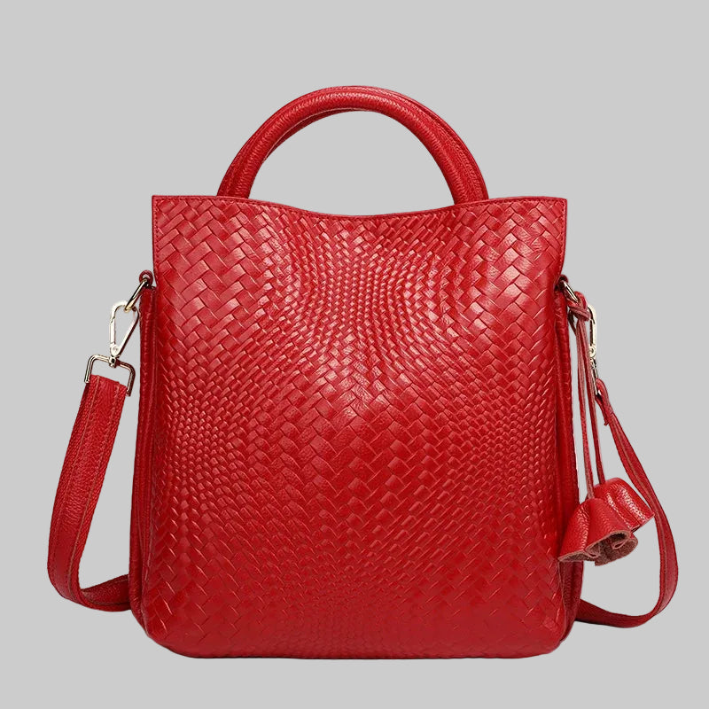 Sac à main en cuir de vache tressé luxueux pour femme - Style casual chic polyvalent