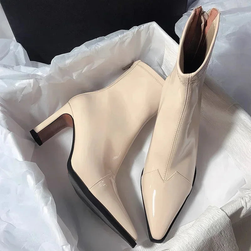 Women's pointed-toe block-heel ankle boots