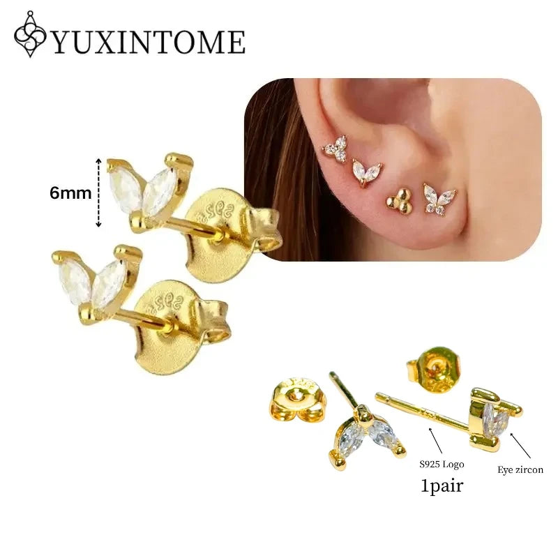 Boucles d'Oreilles Créoles Huggie Argent 925 – Zircon & Cristal, Goutte d'Eau, Certifiées GDTC, 73 Styles