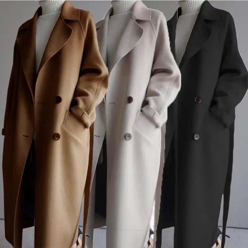 Manteau Long à Col Tailleur