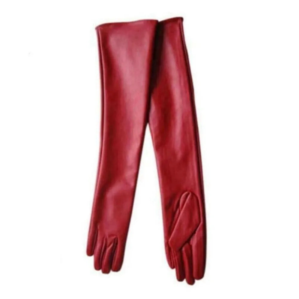 Gants longs de soirée en similicuir