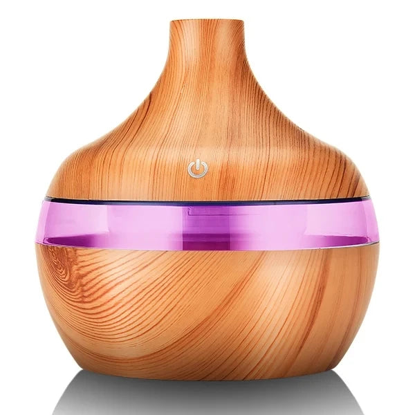 Humidificateur Diffuseur Ultrasonique 300 ml – Bois, Brume Froide, Aromathérapie Maison