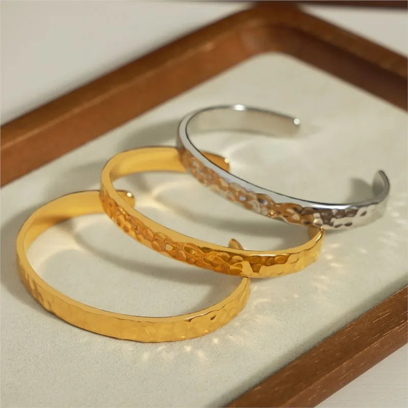 Classic Gold Cuff Bracelet – Gold-Plated Stainless Steel, for Women