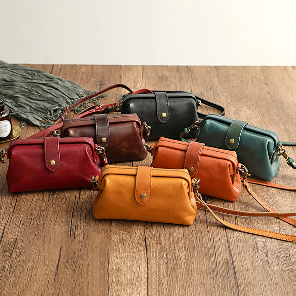 Sac à bandoulière en cuir décontracté - Style rétro vintage pour femme
