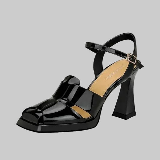 Chaussures en cuir PU à Talons Aiguilles avec Plateforme - Design Élégant Été