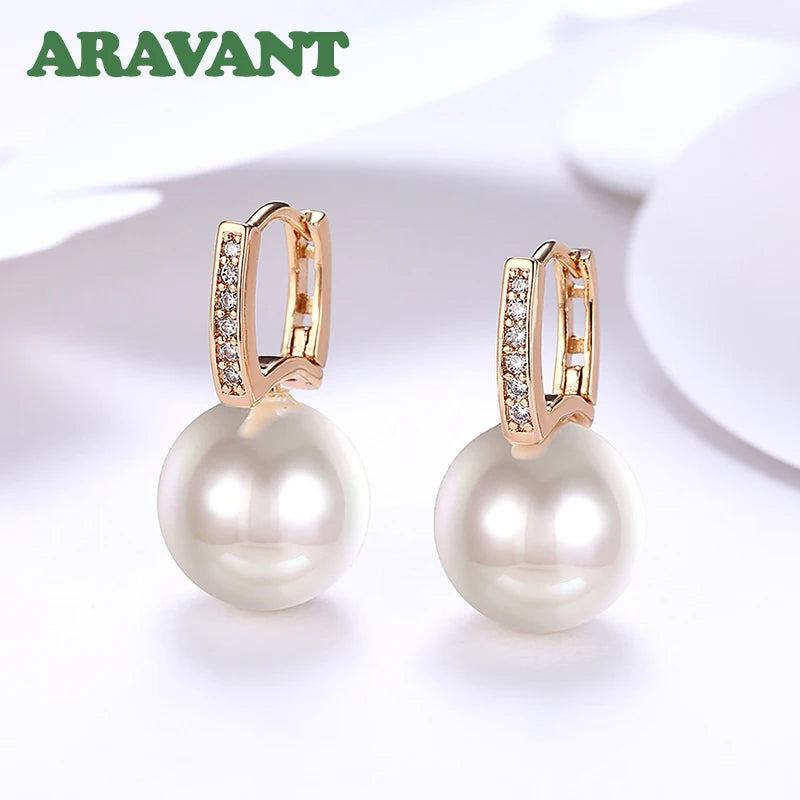 Freshwater Pearl Drop Earrings – 18K Gold-Plated 925 Sterling Silver, 12 mm