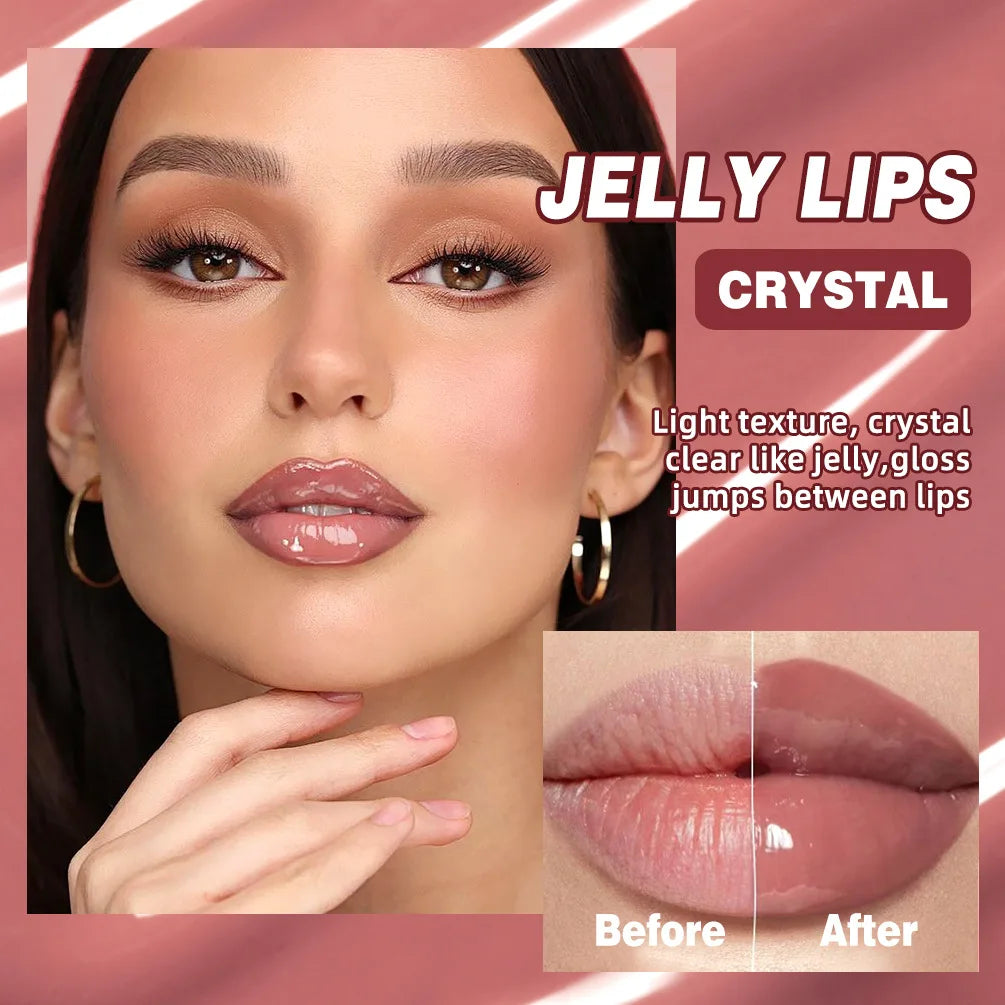 Repulpeur Lèvres Sérum Teinté Crystal Jelly – Hydratant, Volumisant, Fini Miroir Longue Tenue | 6 Teintes